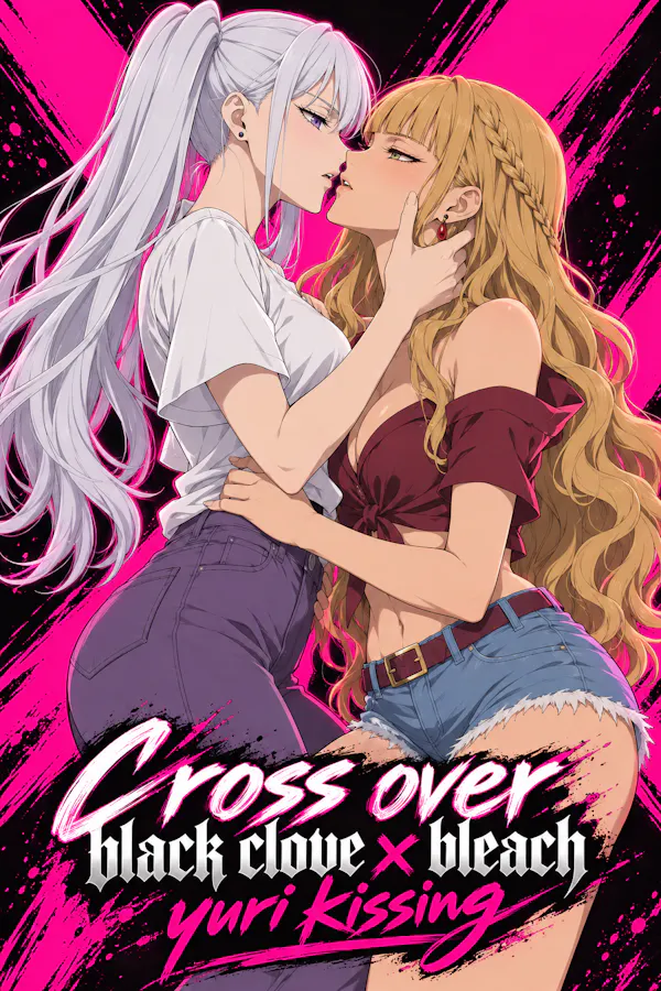 Cross over black clove x bleach yuri kissing